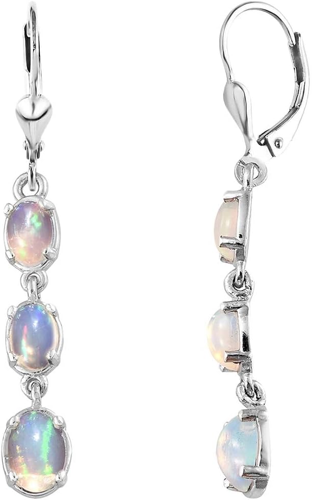 Shop LC Opal Earrings for Women 925 Sterling Silver Long Drop Dangle Earrings Gemstone Opal Jewelry Birthday Gifts for Women